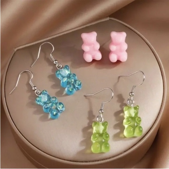 Gummy Bear Candy Retro Lightweight Fun/Cartoon Colorful Cute Dainty Earrings - Picture 10 of 16